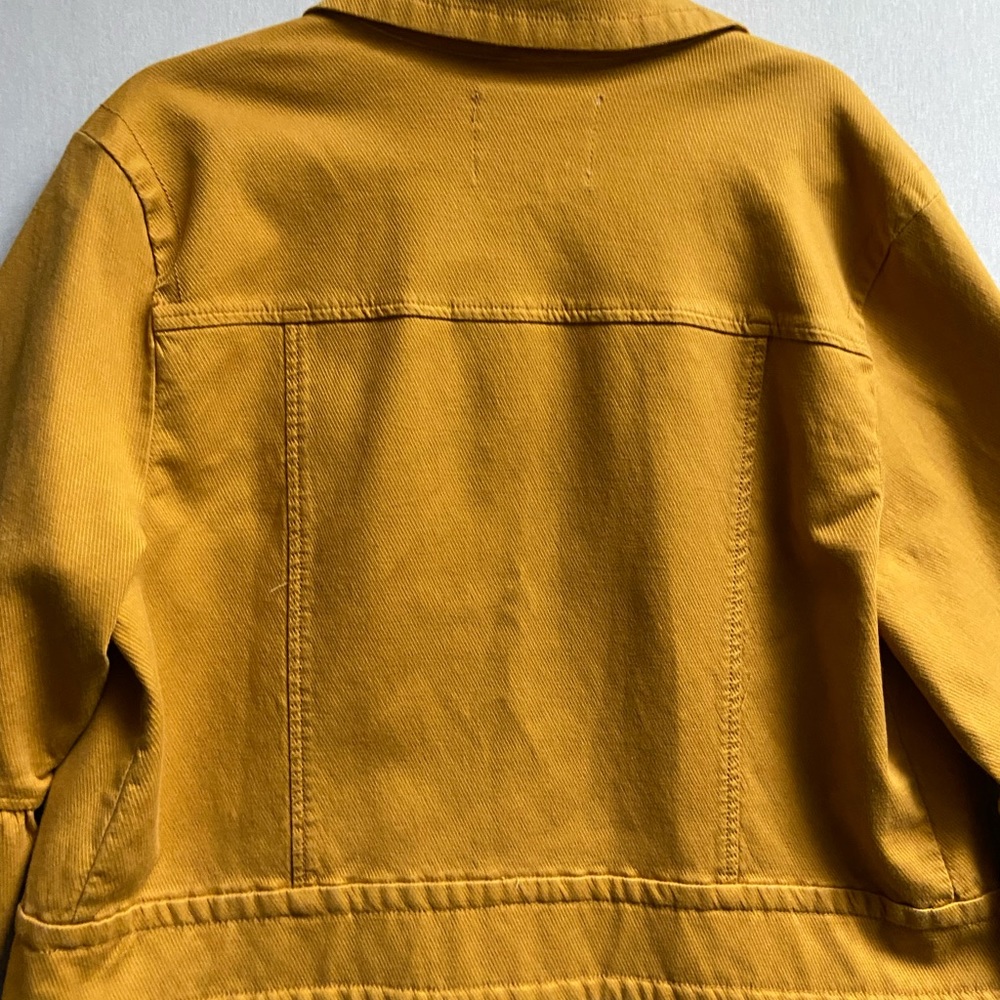Anthropologie Mustard Yellow Bell Sleeve Cropped Jacket - Picture 5 of 14